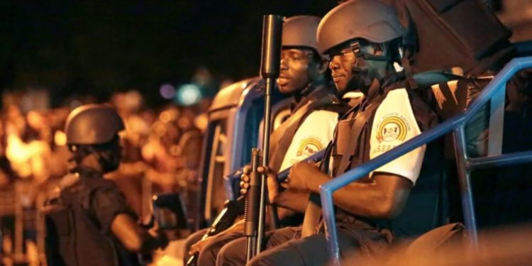 Security forces in Lome, Togo, Saturday, April 25, 2015. [Erick Kaglan/AP Photo]