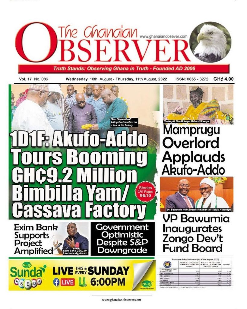 The Ghanaian Observer - August 10