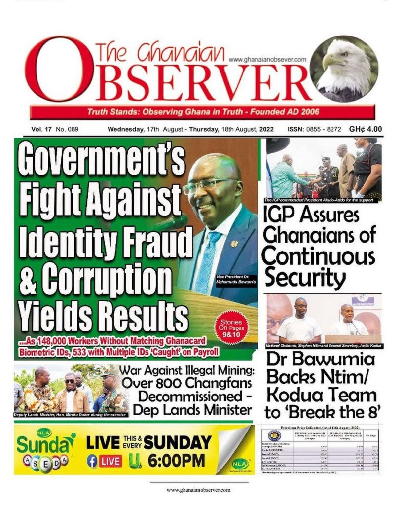 The Ghanaian Observer Newspaper - August 17