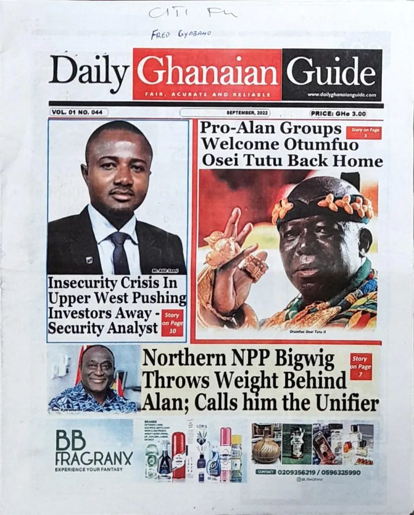 Daily Ghanaian Guide Newspaper - September 27