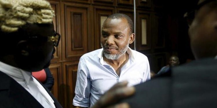 Indigenous People of Biafra (IPOB) leader Nnamdi Kanu is seen at the Federal high court Abuja, Nigeria January 20, 2016. REUTERS/Afolabi Sotunde/File Photo
