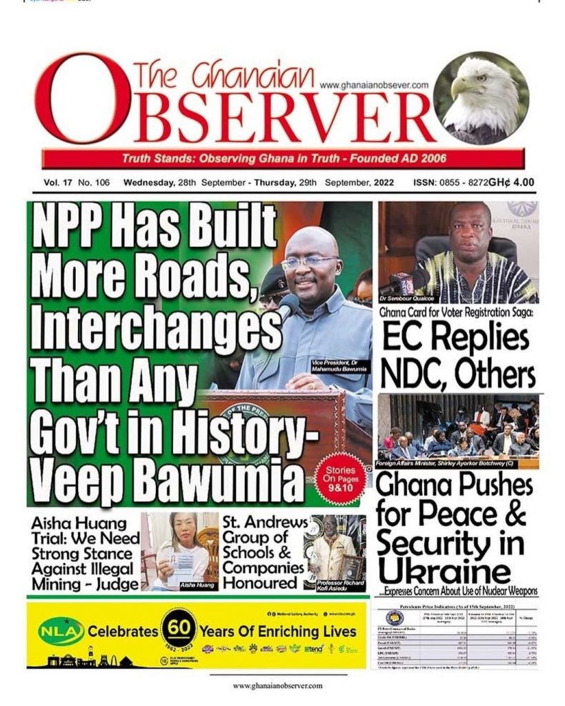 The Ghanaian Observer Newspaper - September 28