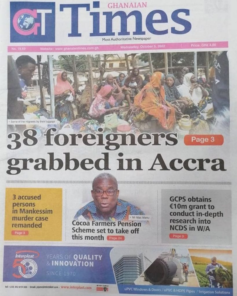 Ghanaian Times Newspaper - October 5