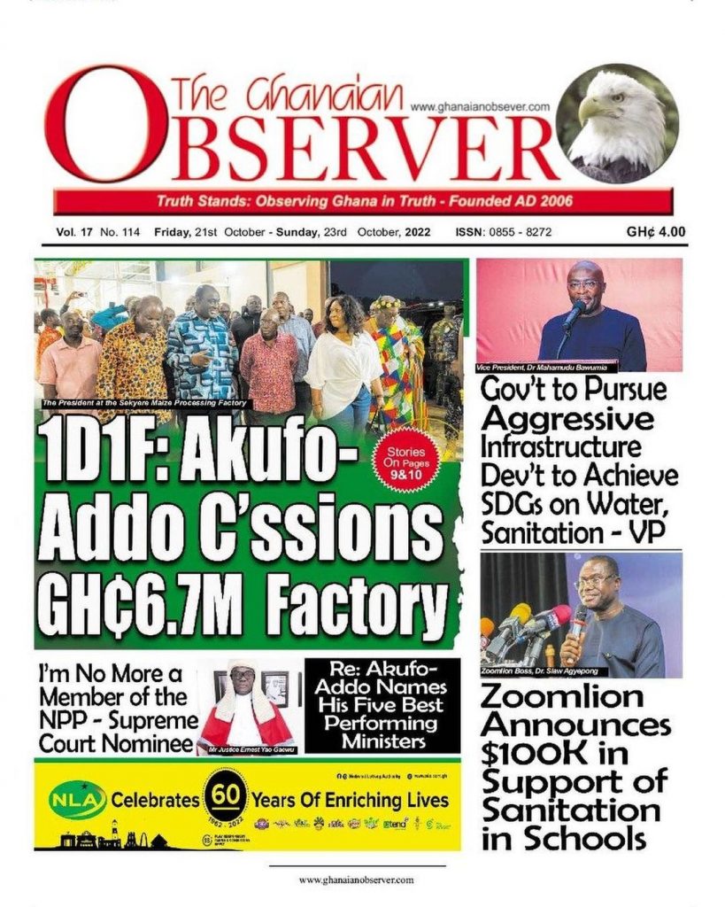 The Ghanaian Observer Newspaper - Observer 21