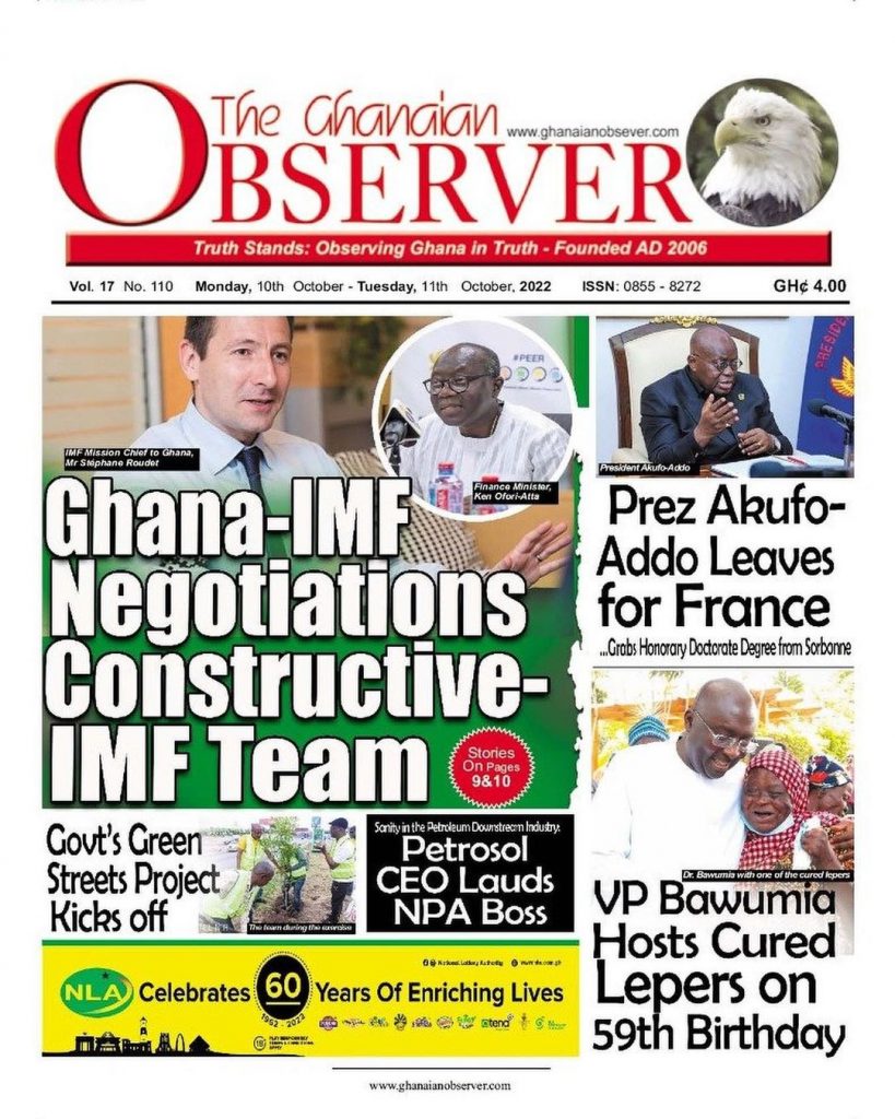 The Ghanaian Observer Newspaper - October 10