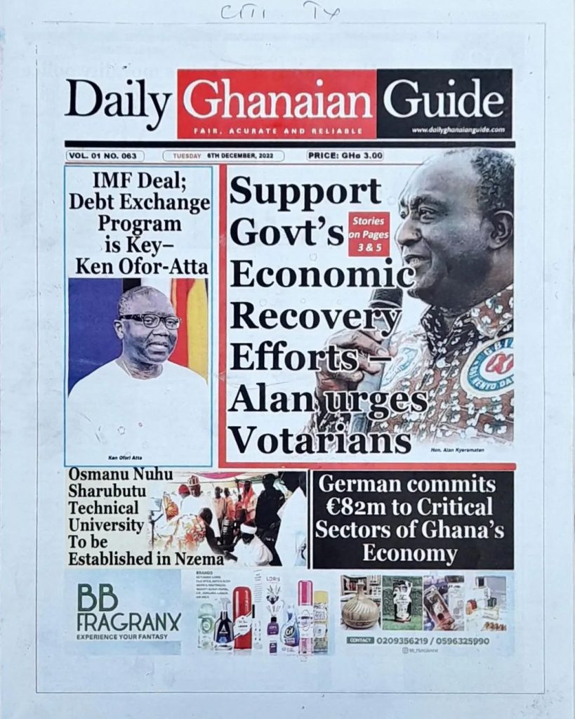 Daily Ghanaian Guide Newspaper - December 6